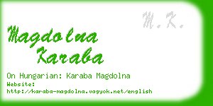 magdolna karaba business card